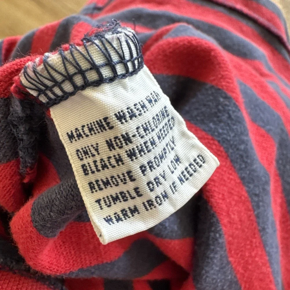 Polo Ralph Lauren Shirt Mens XL‎ Red Striped Cotton Crest Coat of Arms Logo Vtg